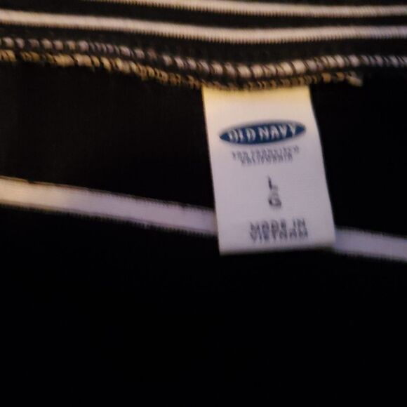 Old Navy Ladies Size Large Black & White Striped Pull On Maxi Skirt - Picture 2 of 3